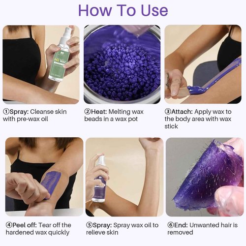 BLITZWAX Waxing Kit for Hair Removal with Wax Sticks Kit for Sensitive Beard, Armpit, and Back, Beginner Friendly, Fast Heating, 184 Accessories Ideal for Women Men at Home Salon