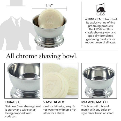 G.B.S Stylish Shaving Kit- For Men’s Beard Traditional 42C Safety Razor, Badger Shaving Brush, Stainless Brush & Razor Stand, Chrome Bowl, 3 Pack of Natural Shaving Soaps + 25 DE Razor Blades