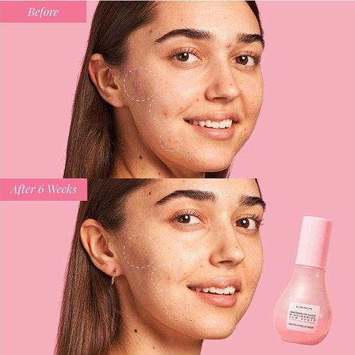 Glow Recipe Blueberry Bounce Gentle Face Cleanser & Makeup Remover (30 ml) + Niacinamide Dew Drops Facial Serum & Makeup Primer (15 ml) + Plum Plump Hyaluronic Acid Face Cream for Dry Skin (20 ml)