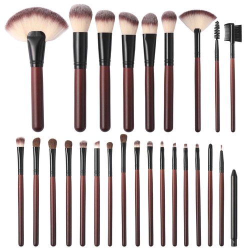 Yasingsi Makeup Brush Set Professional 26-Piece Makeup Brushes Set Premium Synthetic Foundation Powder Concealer Blush Eyeshadow Contour Makeup Brush Set with 2 Brush Bags