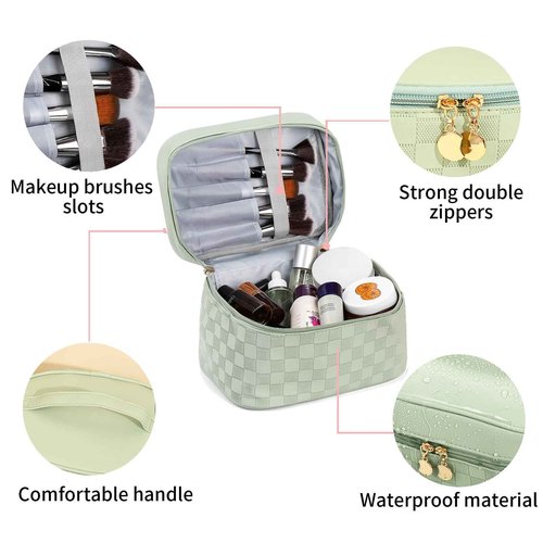 jiffordwind Makeup Bags set of 4 Waterproof Leather Portable Travel Cosmetic Bag Multifunction Organizer Storage for Makeup Brushes, Toiletries and Accessories Toiletry set for Women