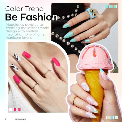 modelones 24Pcs Neon Gel Nail Polish Set, 20 Colors Summer Rainbow Gel Polish Set with Glitter & Glossy & Matte Top + Base Coat Soak Off LED Nail Art Kit Salon at Home
