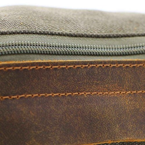 Flow.month Toiletry Bag For Men And Women Personalized Shaving Kit Bag Crazy Horse Leather Dopp Kit For Men Travel Shaving Bag Mens Toiletry Bag Canvas Dopp Kit For Travel (ArmyGreen (Blank))