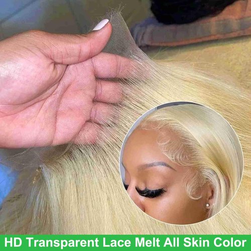 DUGPOB 30 Inch 613 13x6 Lace Front Wig Human Hair Straight Blonde Wigs Human Hair 613 Wigs Lace Frontal 13x6 HD Lace Wigs Straight Pre Plucked Human Hair Blonde Wig for Women