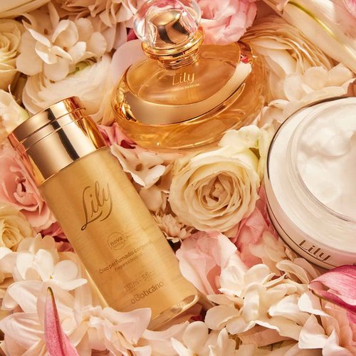 O Boticário Lily Luxury Moisturizing Bundle: Satin Hydrating Body Cream (8.8 oz) & Scented Body Oil (5 oz)