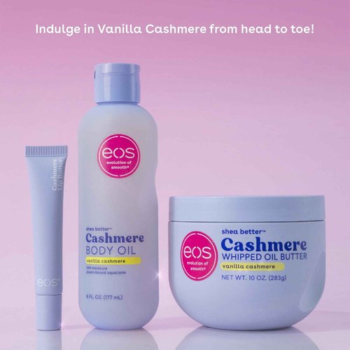 eos Vanilla Cashmere Bundle- Body Oil, Body Wash, Shave Oil, Whipped Body Butter, Lip Butter