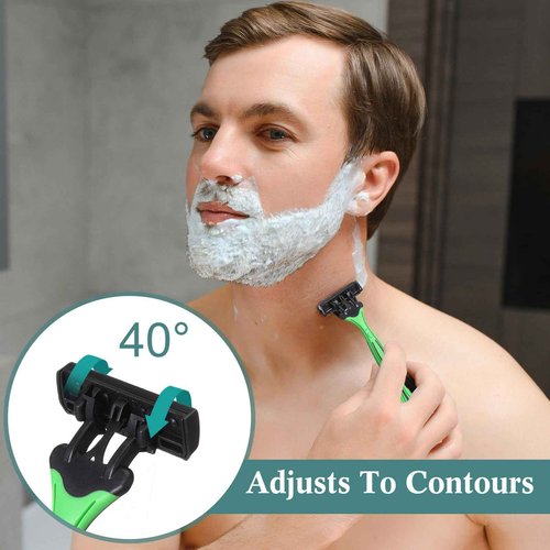 Wovnet 32 Pcs Men's Disposable Razors Bulk 3 Blade Shaving Razors for Sensitive Skin Comfortable Head Shave Christmas Gifts