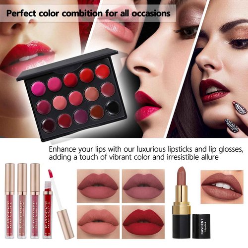 Full Makeup Kit for Girls - Eyeshadow Palette, Lip Gloss & Lipstick, Makeup Brushes, Foundation, Concealer, Mascara, Powder, Makeup Bag
