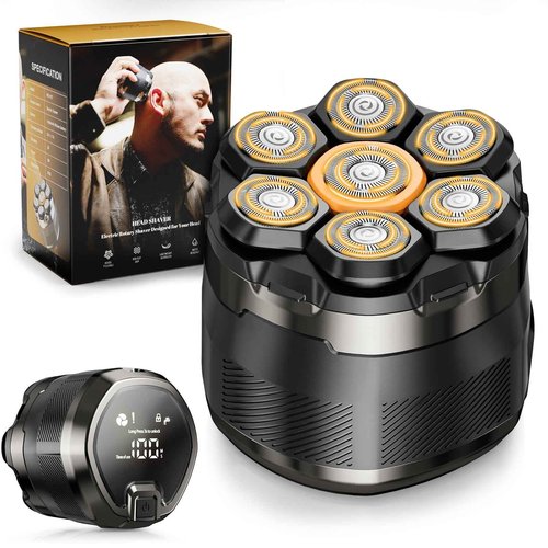 NIWUIO Head Shaver for Bald Men: 7D Electric Bald Razor - Waterproof Wet Dry Shaving - Professional Grooming Kit for Balder - Rechargeable Head Shavers for Scalp/Face/Beard