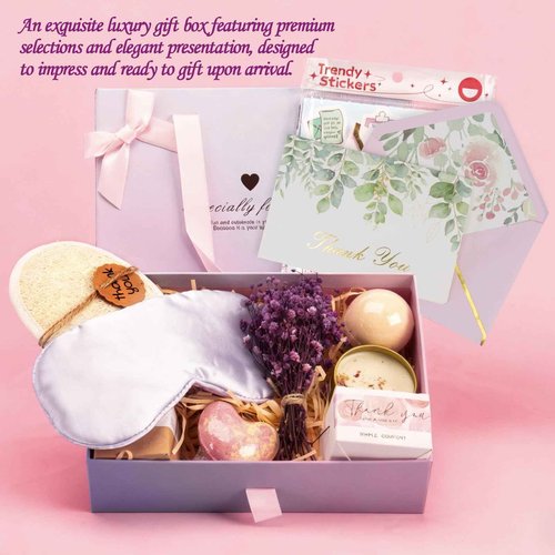 Luxury Birthday Gifts Box for Women with Greeting Card | Gift Set for Mom, Wife, Sister, Grandma, Friends | Relaxing Self Care Basket | Christmas, Mother’s Day, Valentine’s Day Gifts
