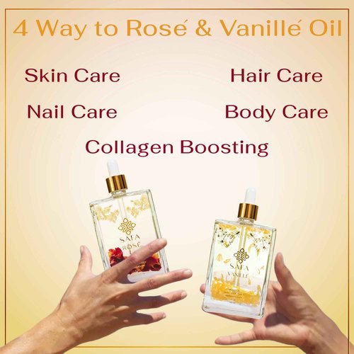 Rosillé- Rosé and Vanillé Oil for Skin, Face, Hair, Nails, and Aromatherapy