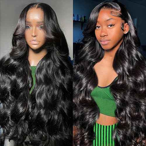 30 Inch Body Wave Lace Front Wigs Human Hair Pre Plucked 13x4 HD Lace Front Wigs Human Hair 180% Density Body Wave Glueless Frontal Wigs Human Hair for Women