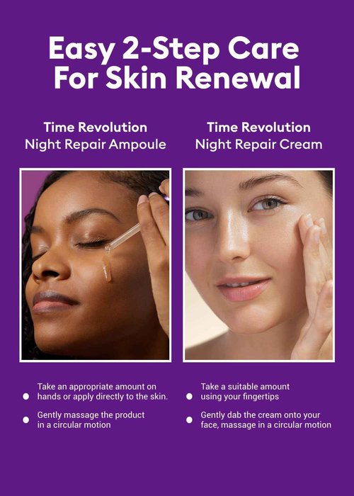 MISSHA Time Revolution Night Repair 5X Gift Set Night Repair Ampoule and Cream 5X, The First Essence 5X for Youthful, Glass Skin, Korean Skin Care