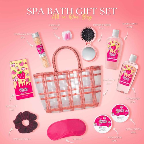 Spa kit for Women, Unique Birthday Gifts for Girl, Christmas Gifts for Women Teen Girls Tote Bag, 13pc spa gift baskets for girls beauty Bag bath products for Daughter, Girlfriend Mother's Day