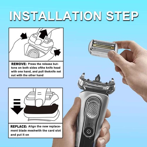 New Series 9 Pro 94M Electric Replacement Shaver Head Accessories blade Compatible with Braun Series 9 Pro Foil 9290cc, 9291cc, 9370cc, 9376cc, 9293s, 9260s, 9295cc, 9385cc (2PACKS)