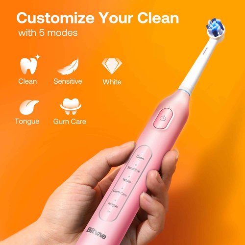 Bitvae Water Flosser and Electric Toothbrush for Adults and Kids Combo Bundle, Pink & Pink
