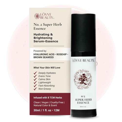 Super Herb Essence - Hydrating Face Moisturizer with Hyaluronic Acid & Rosehip Extract - Lightweight, Fast-Absorbing Serum-Essence Hybrid for Oily & Acne-Prone Skin - 1oz