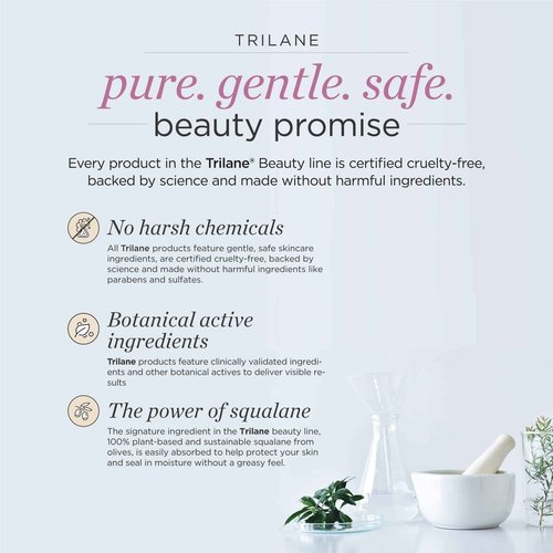 Trilane Dramatic Rescue Anti-Aging Serum with Sustainable, Olive Squalane Firms, Smooths, and Lifts for Younger Looking Skin. Cruelty-Free, 1 fl. Oz