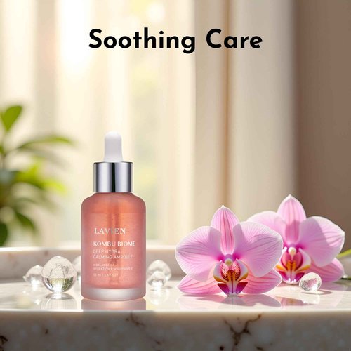 Lavien Kombu Biome Deep Hydra Calming Ampoule - Facial Serum, Ultra Moisturizer, Hydration and Nourishment - Triple Hyaluronic Acid, Suitable for All Skin Types - 1.69 Fl Oz (50ml) Bottle