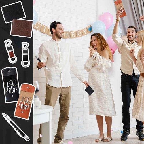 Huquary 12 Sets Christmas Gifts for Men Gifts Bulk Nail Clipper Multitool Pens Leather Wallet Keychain Party Favor