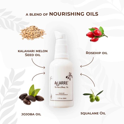 AcARRE Beauty Edit, Luxurious Multi-Use Treatment Oil, Baobab & Kalahari Melon Oil for Skin & Hair Rejuvenation, Eczema Relief, and Scalp Revitalization - 0.5 fl oz