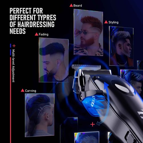 SUPRENT Hair Clippers for Men Professional – 7500 RPM Cordless Hair Cutting Kit, Electric Clippers and Trimmer Combo Set, Rechargeable Haircut Kit for Barber & Home Use（Black）