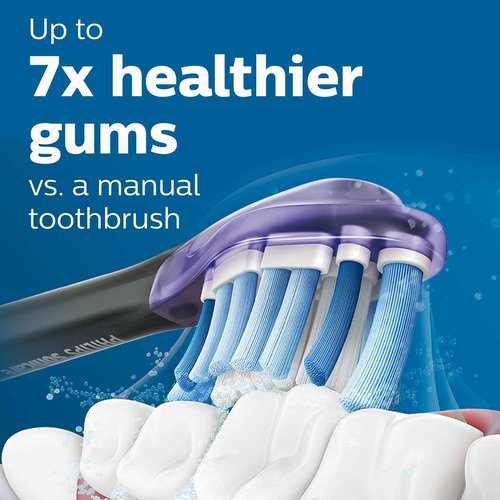 Philips Sonicare Genuine G3 Premium Gum Care Replacement Toothbrush Heads, 2 Brush Heads, Black, HX9052/95 & Genuine W DiamondClean Toothbrush Heads, 2 Brush Heads, Black, HX6062/95