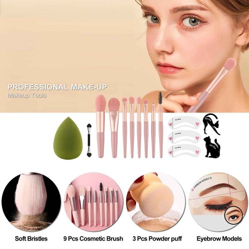 MISS ROSE M All In One Makeup Kit, Makeup Kit for Women Full Kit,Multipurpose Women's Cosmetics Set,Beginners and Professionals Alike,Easy to Carry(DLS-Pink)