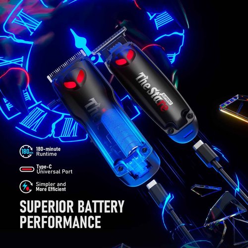 SUPRENT Hair Clippers for Men Professional – 7500 RPM Cordless Hair Cutting Kit, Electric Clippers and Trimmer Combo Set, Rechargeable Haircut Kit for Barber & Home Use（Black）