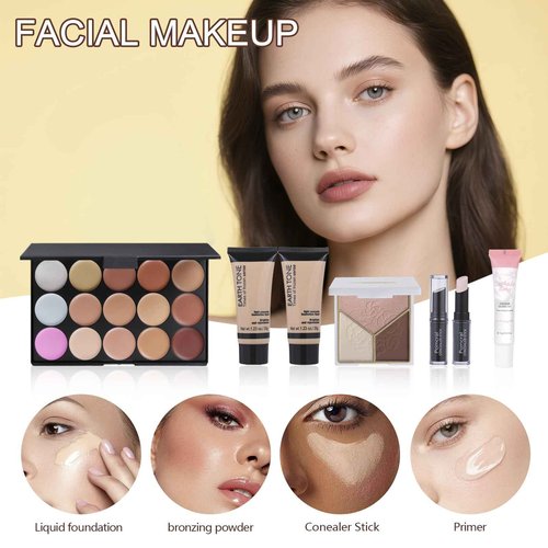 Makeup Kit For Women Girls, Makeup Set For Teens beginners, Full Makeup Kit With Everything Carrying Bag, Eyeshadow Palette, Foundation, Concealer, Lipstick, Brushes (18 & 20 Color eyeshaow Kit)