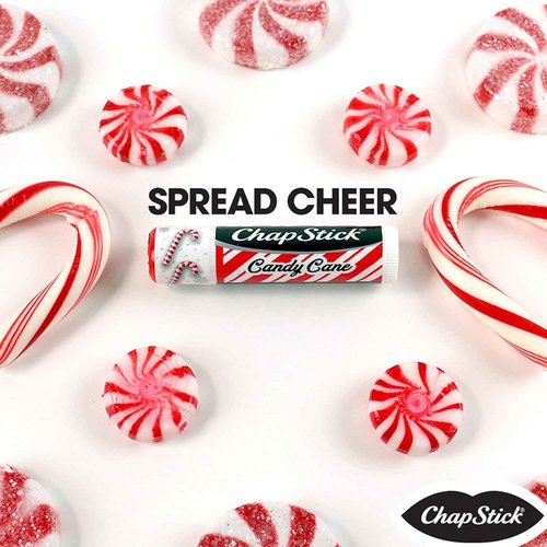 ChapStick Bulk Lip Balm, Candy Cane, 12-Pack – Fresh & Minty Lip Moisturizer, Stocking Stuffer, 0.15 Oz Ea