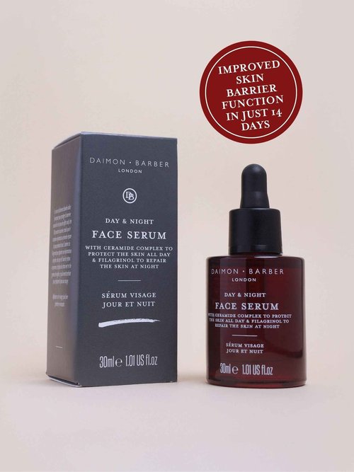 Daimon Barber Day and Night Face Serum for Men, Moisturising Face Oil with Ceramide Complex for 24h Protection, Suitable to Use Pre-Shaving 30ml