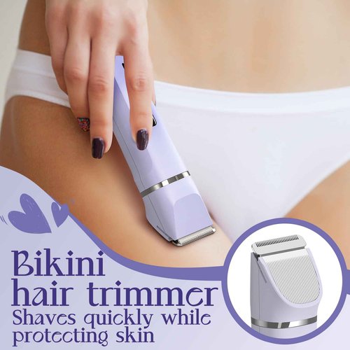 Electric Razors for Women - Wet/Dry Womens Electric Shaver for Bikini/Pubic Hair/Face/Legs/Intimate Area, epilators Hair Removal with Dock Charging, Christmas Gifts & Stocking Stuffers (Purple)