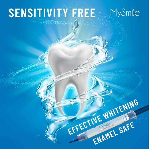MySmile Teeth Whitening Kit with LED Light, 6 Non-Sensitive Teeth Whitening Gel,Teeth Whitener Dental Grade Tooth Whitening Gel for Tray, 10 min Fast Result Whitening