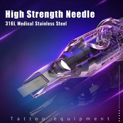109 Wireless Tattoo Pen Machine Rotary Tattoo Gun with 2PCS Replaceble Batteries Coreless Motor Digital Display Tattoo Needles 10PCS Standard Size 5RL Disposable Tattoo Cartridge Needles with Membrane