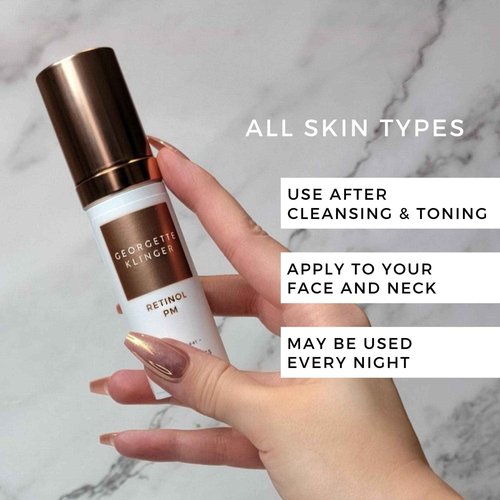 Georgette Klinger Retinol PM - Anti-Aging Exfoliating Serum: Deeply Penetrating, Hydrating, and Non-Drying Vitamin-Rich Formula with Vitamin E, Targets Fine Lines and Wrinkles - 1 oz