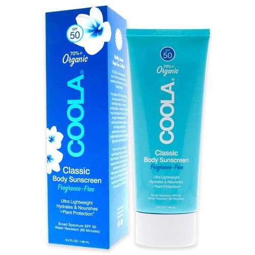 COOLA Organic Sunscreen SPF 50 Sunblock Body Lotion, Dermatologist Tested Skin Care for Daily Protection, Vegan and Gluten Free, Fragrance Free, 5 Fl Oz (Pack of 2)