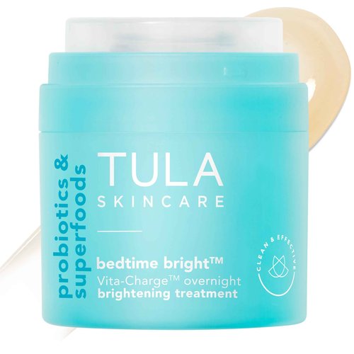 TULA Skin Care Bedtime - Bright Vita-Charge™ Overnight Brightening Treatment, Vitamin C & Niacinamide help Even Skin Tone & Texture, 1.7fl oz