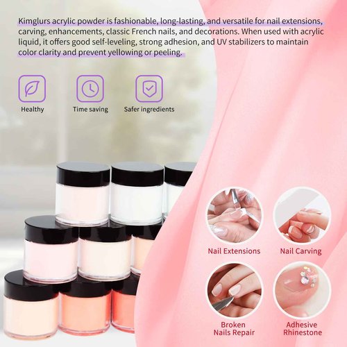 Kimglurs Acrylic Nail Kit with Nail Drill 12 Colors Acrylic Powder Acrylic Liquid UV/LED Nail Lamp Top Coat Base Coat Nail Primer Nail Kit for Beginners with Everything Christmas Gift Set