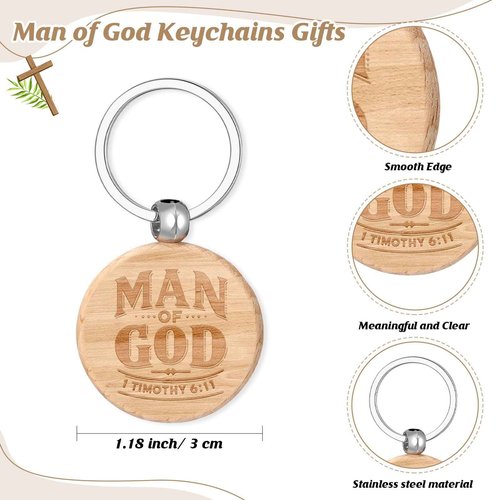 Shinylin 3 Pcs Pastors Man of God Gifts for Men Christian 11.2oz Inspirational Coffee Mug Religious Bible Verse Leather Toiletry Bag Scripture Keychain for Dad Church Baptism Souvenir Christmas