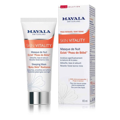MAVALA Skin Vitality Sleeping Mask "Baby Skin" Radiance | Baby Soft Skin | Overnight Sleep Mask | Apricot Oil | Detox Face for Smooth Skin | Vibrant Look by Morning, 65 ml