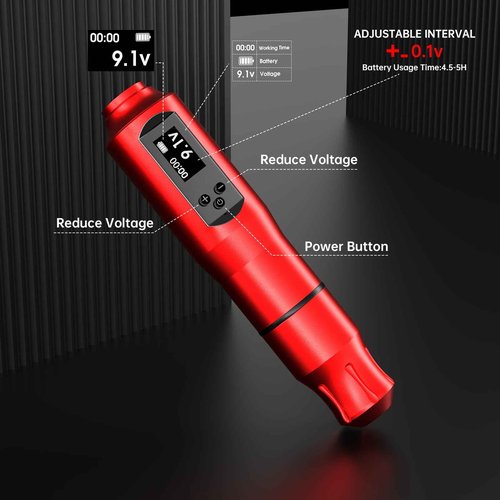 Complete Tattoo Gun Kit, 2Pcs Tattoo Pen Machine with 1600 mAh Tattoo Power Supply and 20Pcs Cartridge Needles, Professional Tattoo Supplies Set for Beginners and Artists (Red, 118 pcs)