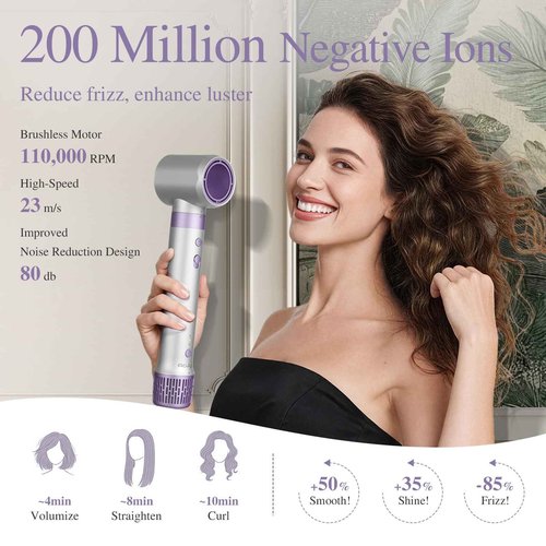 Aculya 5-in-1 Hot Air Styler Wrap | 1500W Power & 200M Negative Ions | Professional Hair Styler for Frizz-Free Straight, Voluminous, Wavy & Auto-Curl Styles | Includes Free Fashion Clutch Bag