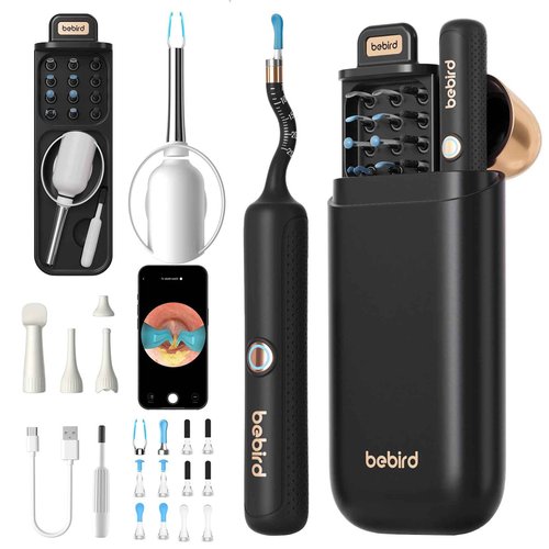Bebird Earsight Plus R37R Ear Cleaning Camera Wax Removal Tool kit, Flexible Ear Scope Otoscope Camera Light, Visual Ear Picker Wireless Earwax Remover Tweezers for Adults & Kids