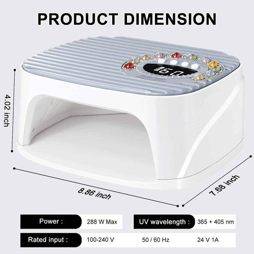 LIMEGIRL UV LED Nail Lamp Kit for Gel Polish Professional Fast Curing Grey Dryer Light Set with 45PCS Lamp Beads and Gloves Cordless Rechargeable Nail Art Cure Machine for Manicure Pedicure