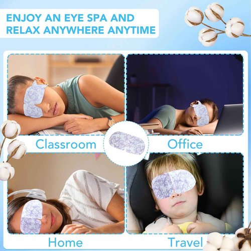 XPCARE 60 Pack Steam Eye Masks for Dry Eyes, Self Heated Steam Warm Eye Mask, Disposable Heated Eye Mask for Dark Circles, Puffy Eyes, Relief Stress Eye Fatigue (Unscented)