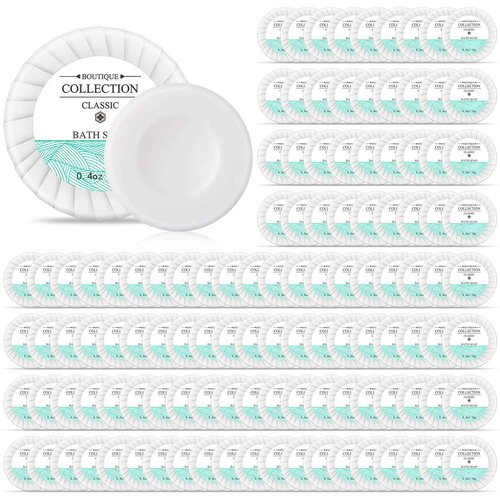 Demissle 500 Pcs Mini Soap Bars 0.4 oz Small Round Coin Size Hotel Soap Bars Bulk Individually Wrapped Hand Travel Soap Guest Bathroom Toiletries for Party Favors Motel Body Cleansing