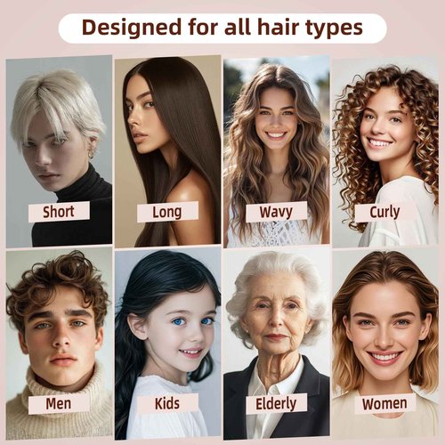 6-Pcs Bamboo Hair Brush Set-Detangling, Scalp Massage for Hair Growth, Wet/Dry Brush for Men, Women & Kids - for Thick, Curly, Thin, Long or Short - Paddle Wooden Hairbrush for Home, Travel Use