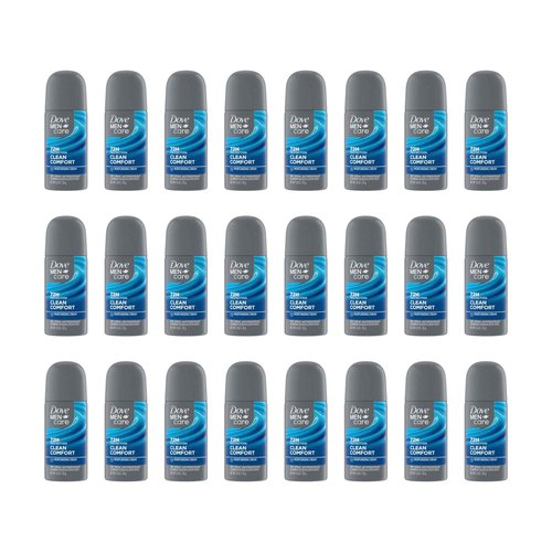 Dove Men+Care Antiperspirant Deodorant Dry Spray Clean Comfort 24 count For Men 72-hour Sweat and Odor Protection with Triple Defense Technology 1 oz