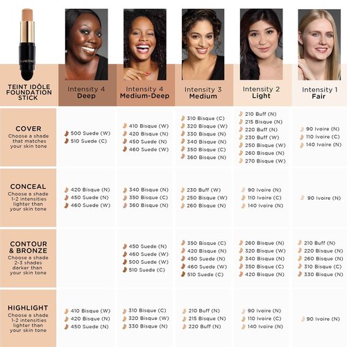 Lancôme Teint Idole Ultra Wear Foundation Stick - Full Coverage Foundation & Natural Matte Finish - Up To 24H Wear - 330 Bisque Neutral